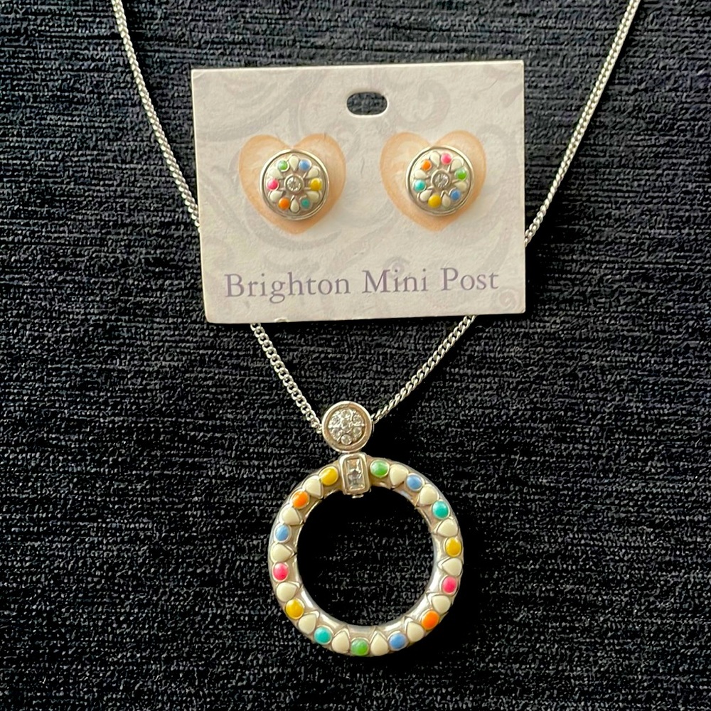 NWT RARE Retired Brighton Gaudi Park Reversible Necklace and Earring Set